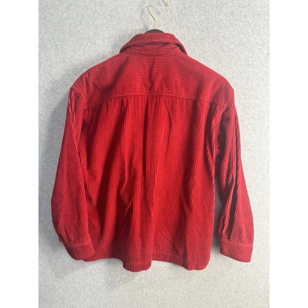 Talbots Red Corduroy 100% Cotton Zip Up Jacket Womens P Small EUC VTG 90s‎ Y2K